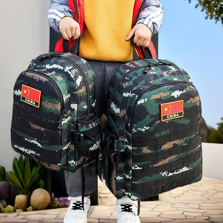 夏令营拓展多功能迷彩儿童背包户外幼儿园小学生迷彩三级背包书包