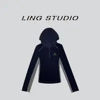 LING/STUDIO『极速宝贝』秋季时尚百搭连帽休闲针织上衣5092340