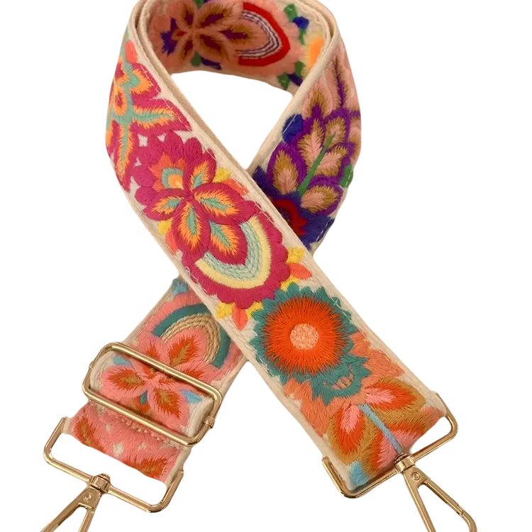 5.0公分仿手钩边波西米亚花边提花织带肩带吉他相机带手机带可调