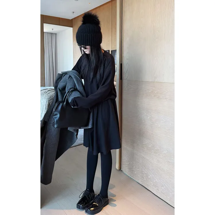 LA CALLA时髦设计师磨绒极简屁帘裙YY-WAB7726