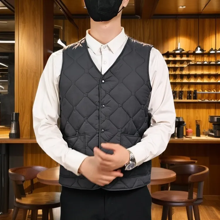 男士商务加厚冬季新款马甲加绒夹棉爸爸中老年马夹内外穿外背心