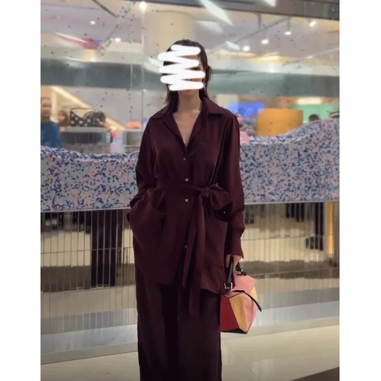 明星同款老钱风通勤时尚高级感辣妹气质衬衫女2025新款显瘦休闲裤