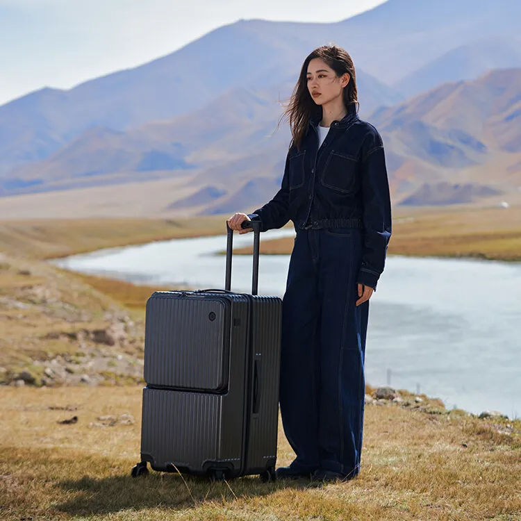 2025新款多功能前开口行李箱20寸登机箱28寸大容量拉杆密码旅行箱
