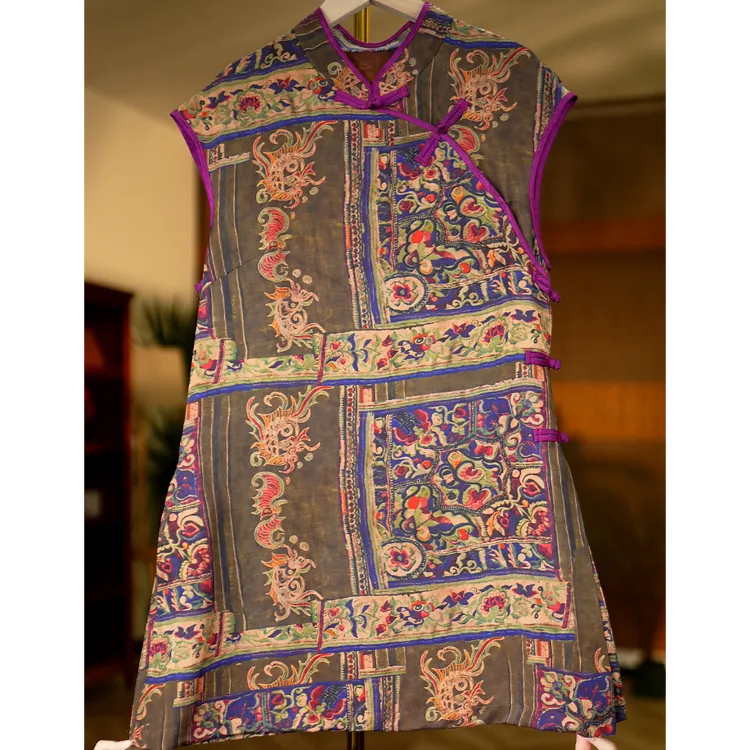 锦上添花<<非遗美学>>1304锦上添花复古印花显瘦