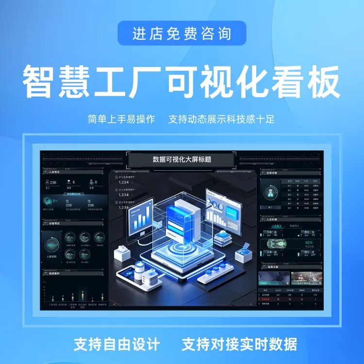 生产车间数据分析数据可视化大屏驾驶舱设计及定制化开发