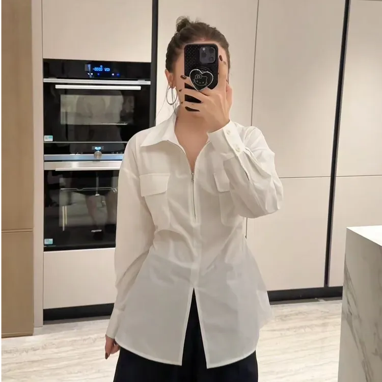 H萱萱同款收腰衬衫