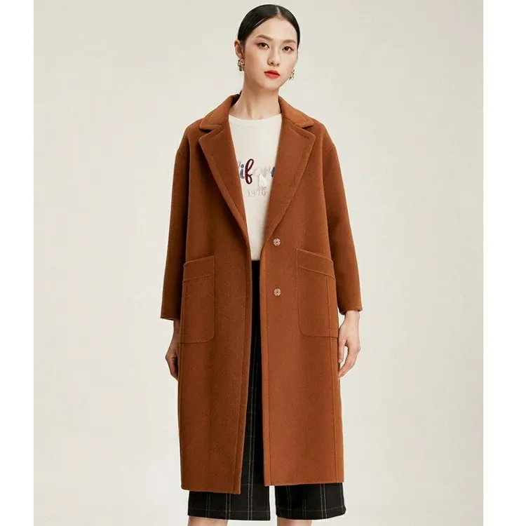 【重磅绵羊毛】乔万尼秋冬新款羊毛大衣中长款毛呢大衣外套EN4A731