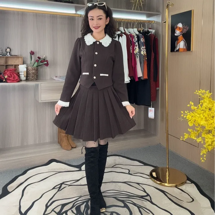 时尚显瘦可爱长袖气质25X95款jk两件学院风套装