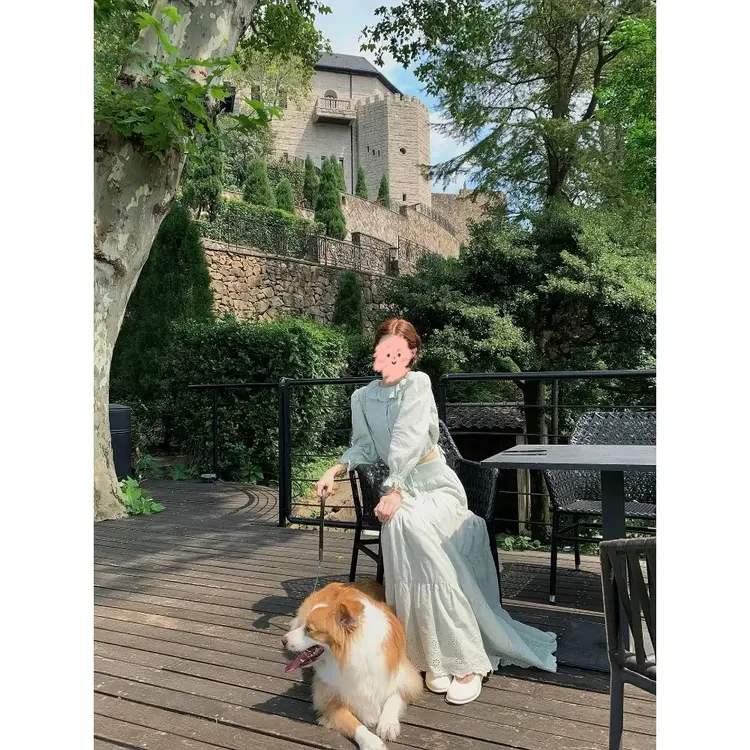 小众设计感别致刺绣翻领衬衫高腰显瘦半裙2025秋冬新款两件套女装