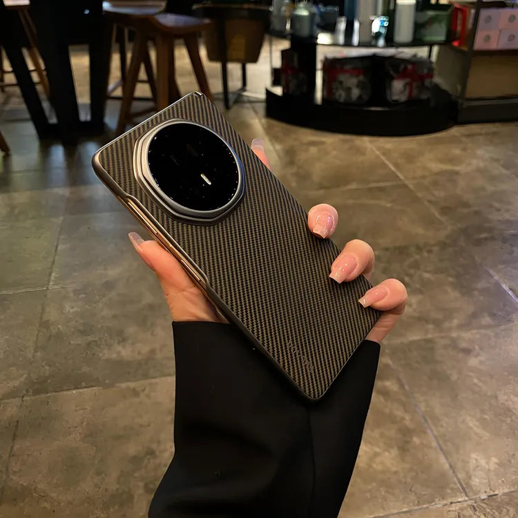适用荣耀MagicV5手机壳凯夫拉纹理新款磁吸华为magicv3带中轴全包