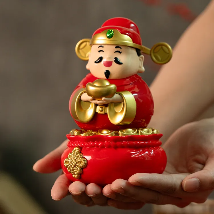 车载财神爷摇头办公室解压摆件喜庆创意大号车载生日礼物家居摆件