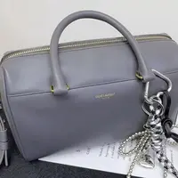 99新 YSL/圣罗兰 圣罗兰 波士顿灰色单肩包