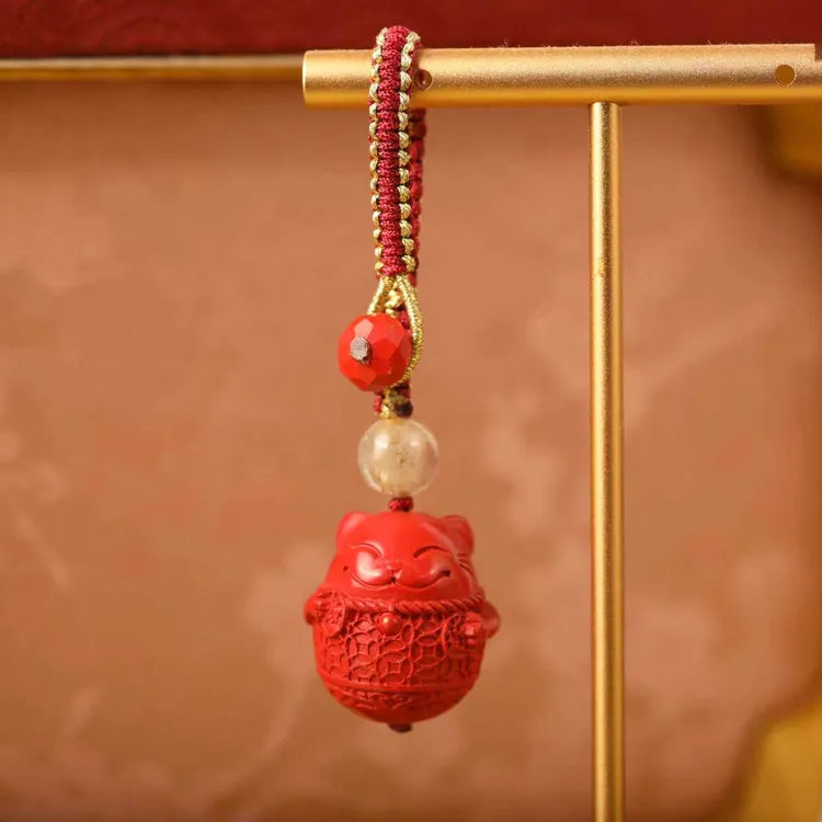 含辰砂工艺品【招财猫】高含量朱砂 挂件