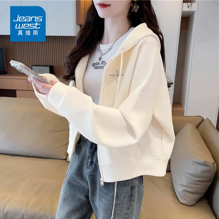 真维斯无界慵懒风oversize美式上衣女款加绒卫衣秋冬新款潮牌外套