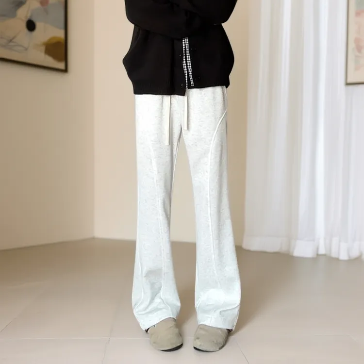 美式斜切弯刀卫裤复古cleanfit免烫直筒痞帅微喇卫裤美式痞帅微喇