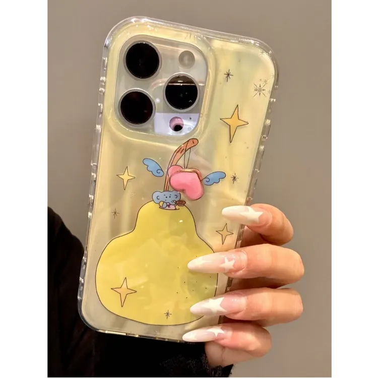 诚星泽黄梨吊坠爱心适用苹果16/15/14/13/12新款iPhone11手机壳女