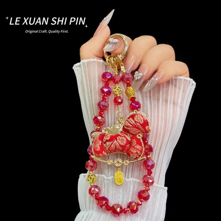 国风宋锦时尚新年礼物手机链女款手工挂件ins防丢挂饰高级感挂绳