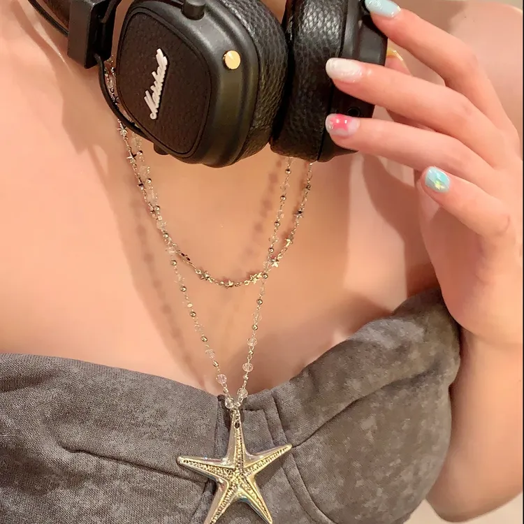 铜合金项链  双层海星项链女长款配裙子毛衣链辣妹风叠戴配饰颈链