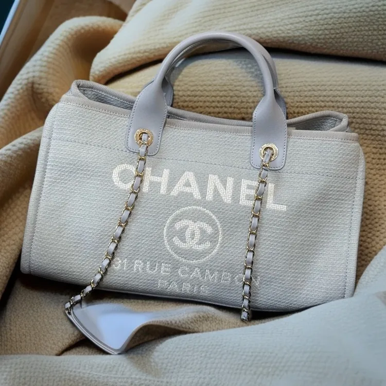 未使用 Chanel/香奈儿 全套 24年 芯片款 22s 蓝色手提沙滩包