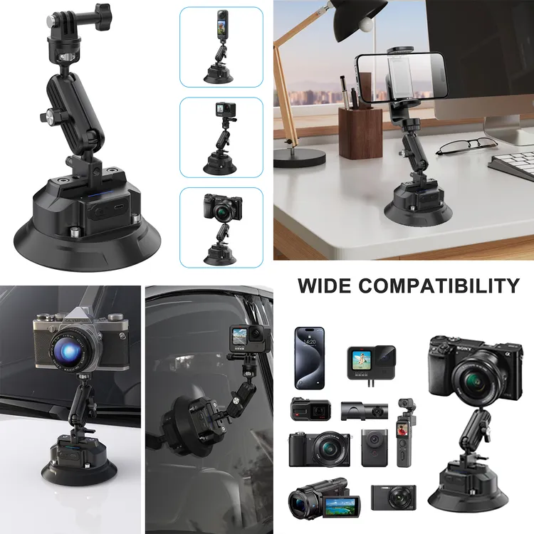 车载电动磁吸运动架强吸附pocket3车载大疆车载吸盘支架