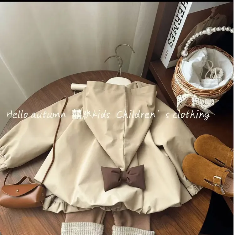 女童春季新款套装洋气甜美蝴蝶结开衫打底裤时尚两件套
