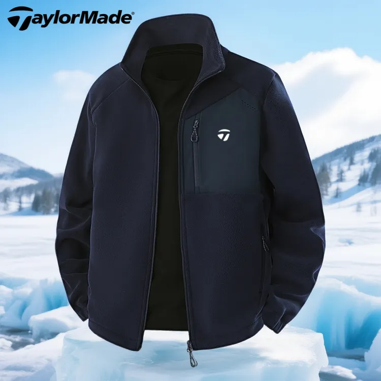Taylormade泰勒梅高尔夫冬季男装上衣户外奥粒绒抓绒加厚夹克外套