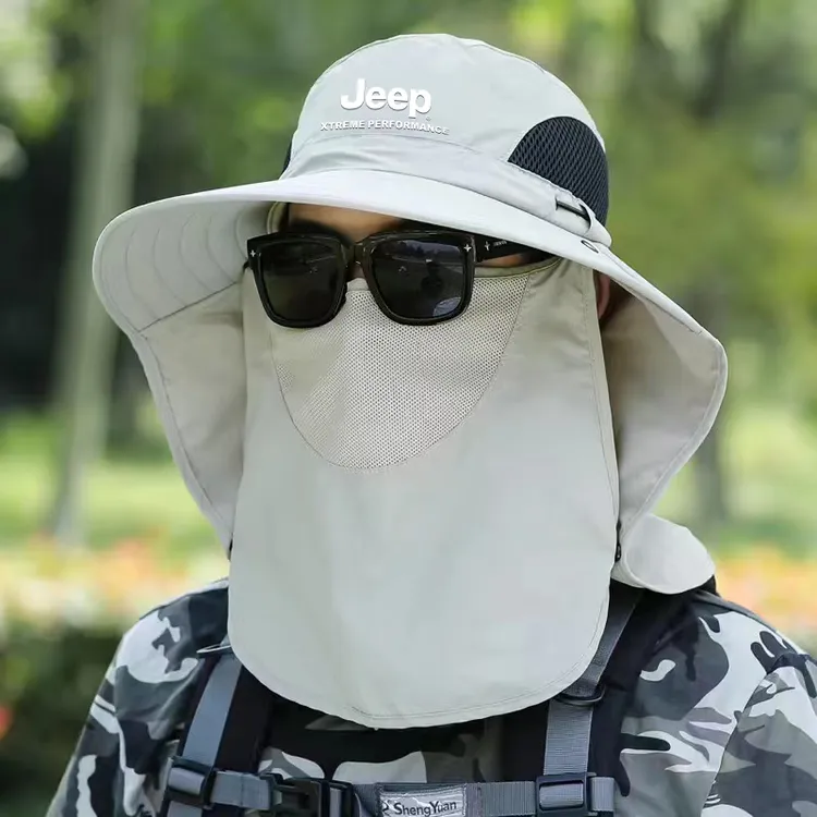 JEEP遮阳帽户外渔夫帽帽子休闲风圆顶夏季出行防晒渔夫帽时尚休闲