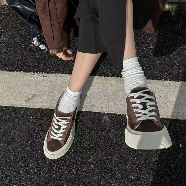 XMM.【擦色板鞋】时尚百搭潮流显瘦洋气宽松低帮厚底潮鞋韩版R555-3