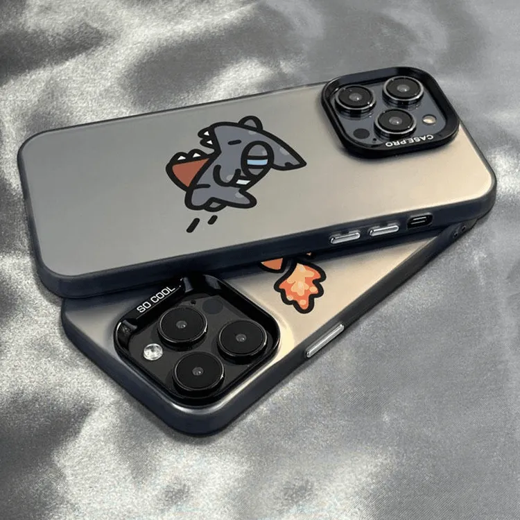 鲨鱼喷火龙适用iPhone16手机壳新款苹果15华为oppo高级感vivo小米