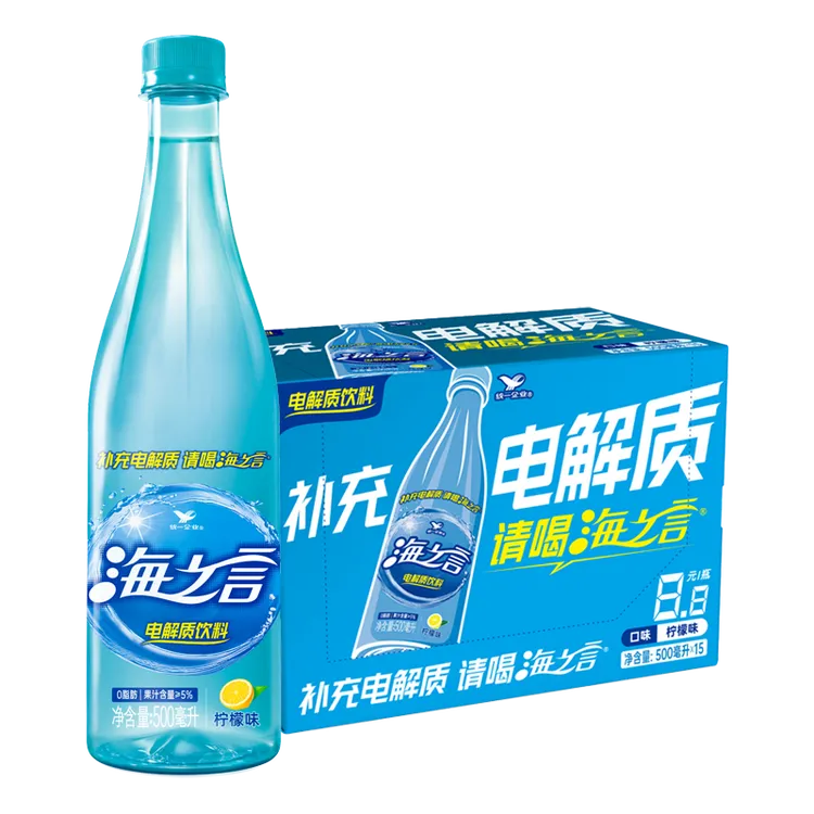 统一海之言饮料 500mI*15瓶 柠檬味桃桃百香果蓝莓黑加仑味