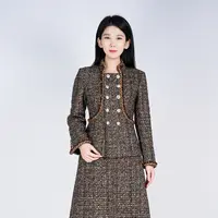 中国风羊毛小香风精致高定设计感鎏金外套HCSS051016
