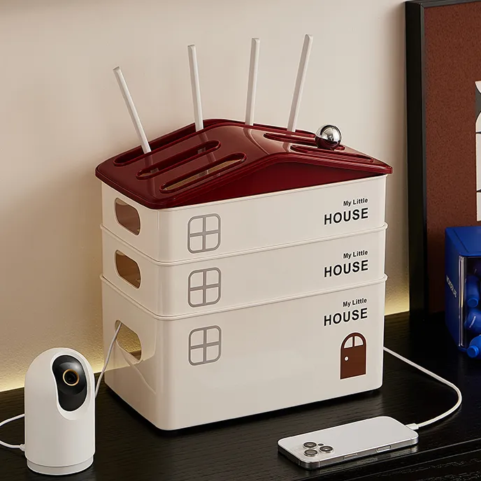中古风wifi路由器收纳盒家用电视机顶盒无线光猫排插插座整理盒子
