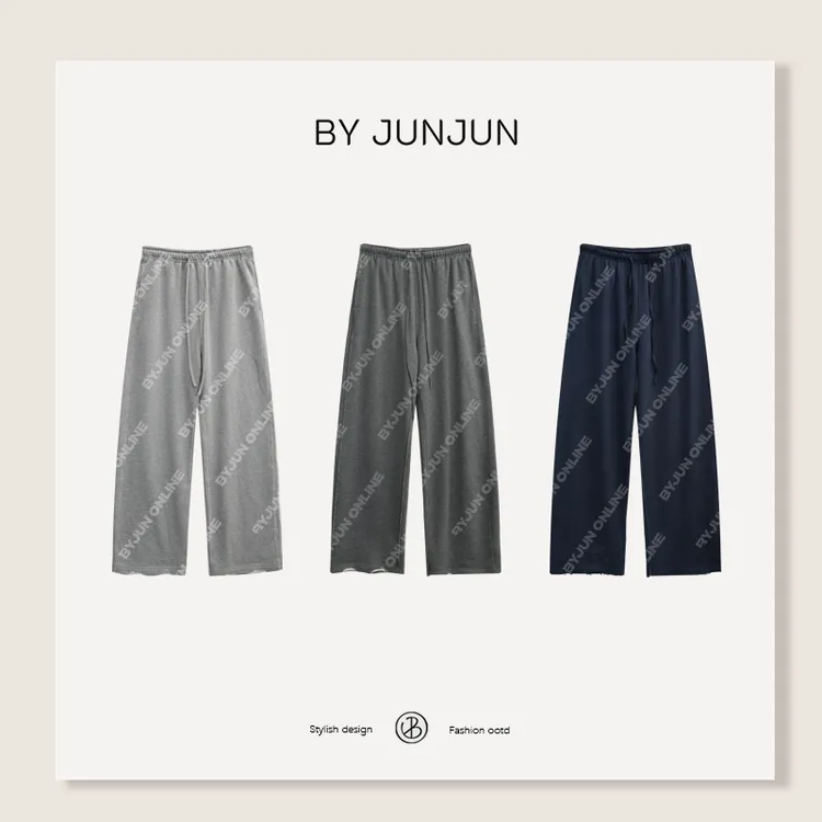 ByJunjun早秋女装【小破裤】三针五线车缝工艺抽绳卫裤