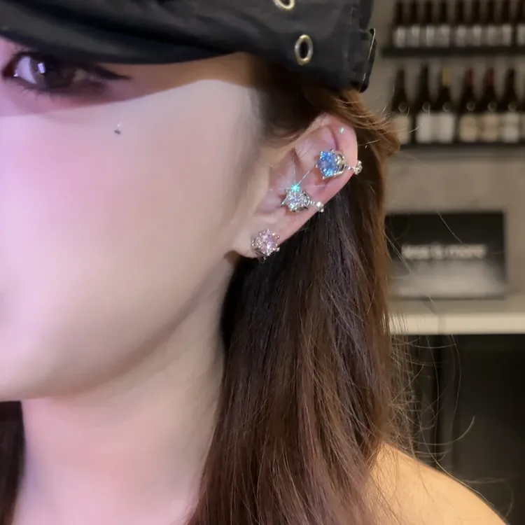 铜合金耳饰 扳动无耳洞耳夹耳环耳钉爆款高级感女夏天情侣时尚