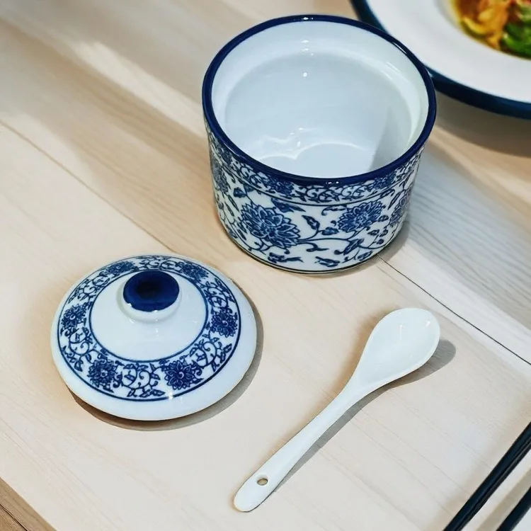 青花瓷调料罐陶瓷辣椒罐盐罐油泼辣子罐面馆餐饮店家用商用餐具