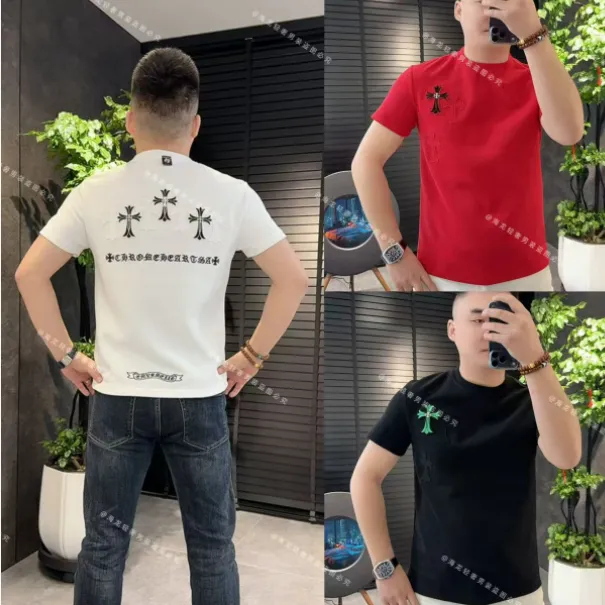 K978 秋冬十字架半袖 青年潮男潮款时尚潮流红色本命年