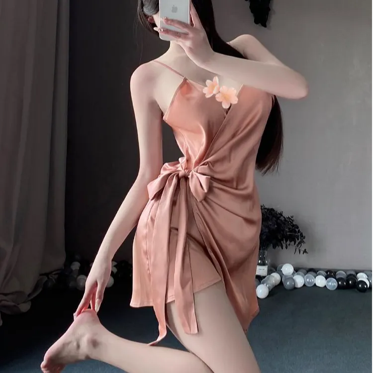 大码性感睡衣女修身24年夏吊带睡裙一片式冰丝纯欲风高级感家居服