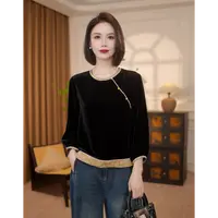 【素锦】满分桑蚕丝新中式真丝丝绒秋季新款上衣LYGSY2125