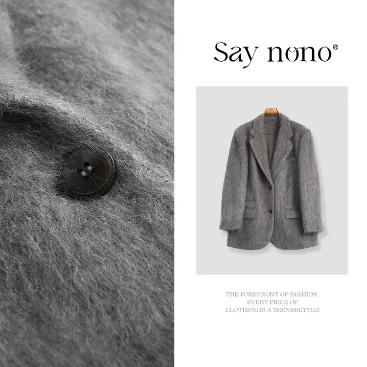 懒猫nono│Saynono 绵羊毛羊绒西装款上衣外套 /S25089
