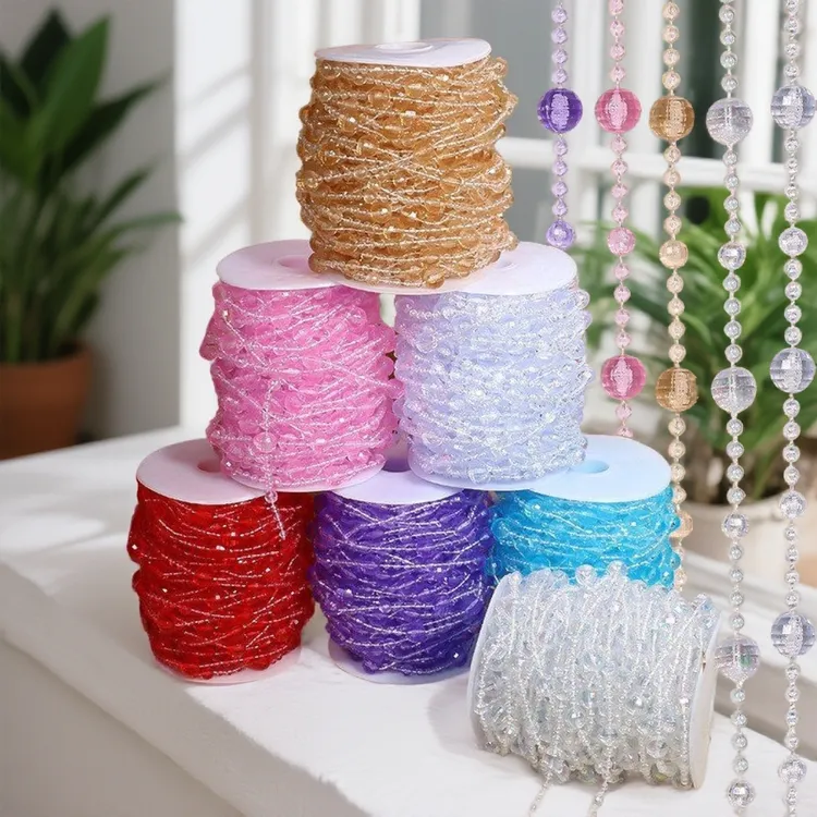 【追艺】彩色亚克力地球珠链手工DIY升级香妃发箍花环流苏珠链材料