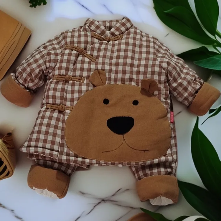 卡通风厚款立领卡通动漫棉服棉袄加绒加厚款中长款女