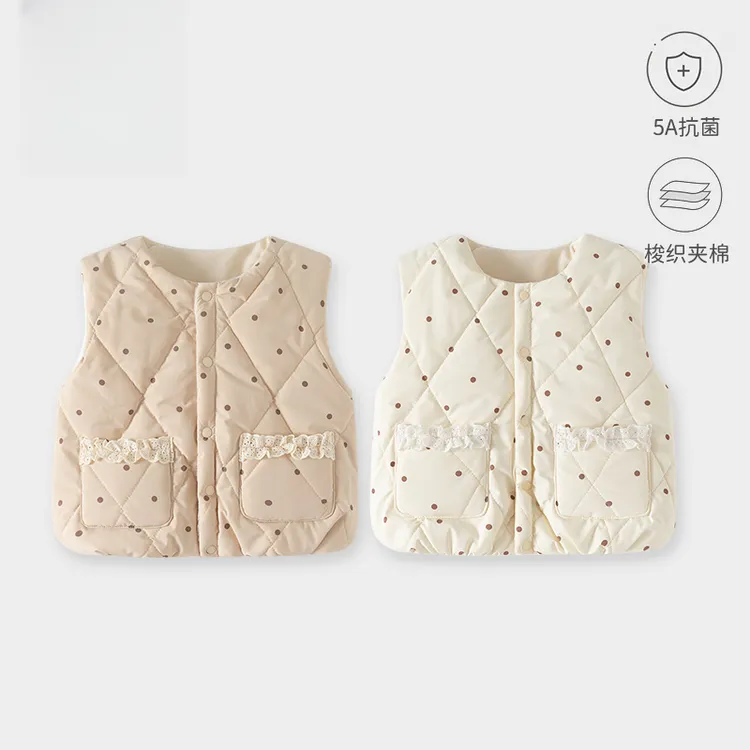婴儿小马甲女童宝宝洋气保暖背心秋冬外穿内搭夹棉纯棉加厚坎肩