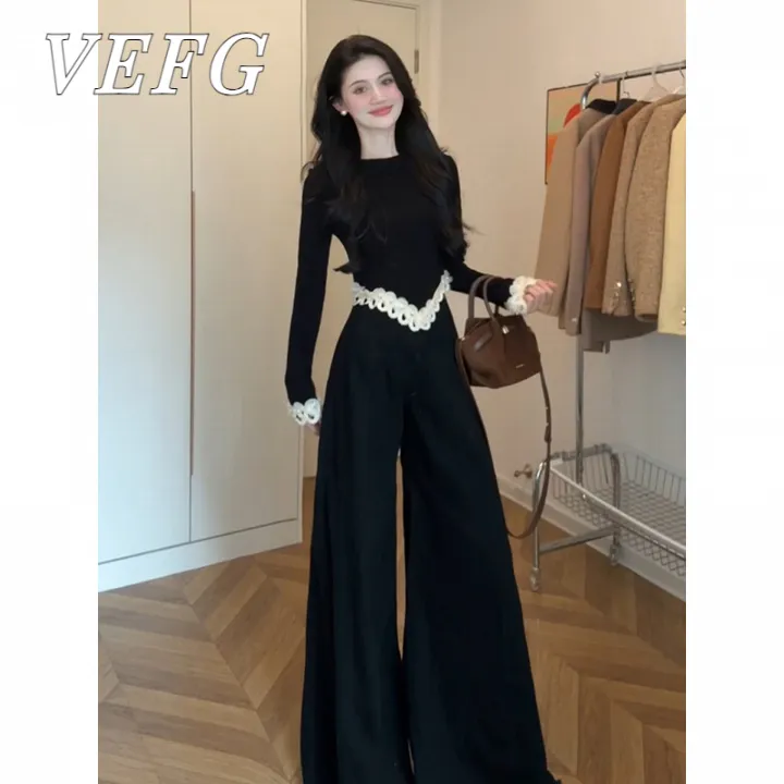 VEFG巨好看早秋韩系气质ootd穿搭超火减龄清冷富家千金miu系流行