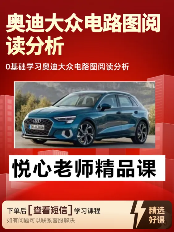 奥迪大众电路图识图阅读分析（留意短信解锁课程）