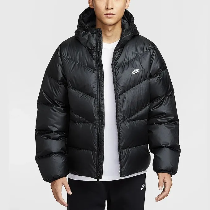 耐克NIKE男款黑色舒适保暖防风羽绒夹克外套连帽羽绒服 HQ7791011