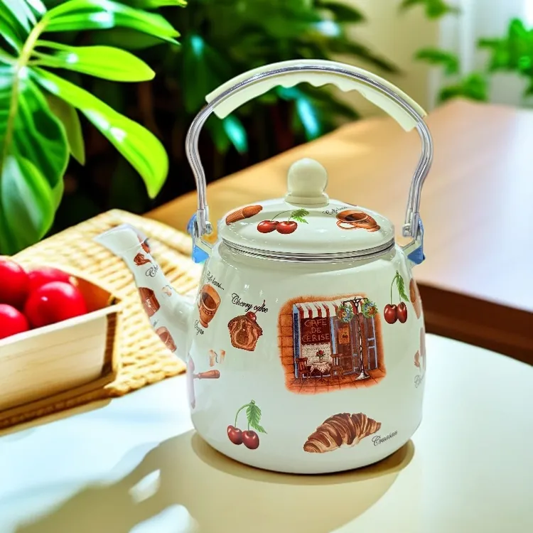 新疆包邮 【3.3L 美式茶壶水】壶家用复古带盖 高档好看圆形 搪瓷