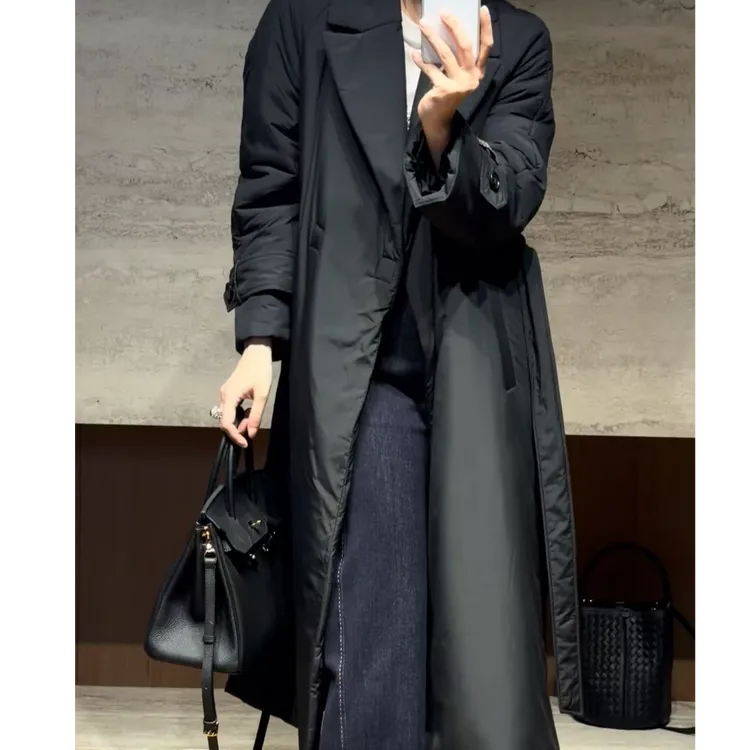 TANTAN 休闲时尚百搭中长款桑蚕丝外套3773