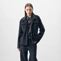 Slight Vogue狼灰羊毛毛毡短款胸前插袋M65四袋夹克 SV2896A