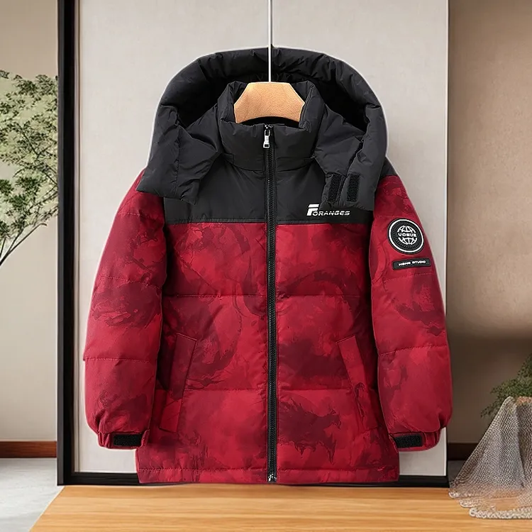 儿童羽绒服男童中大童童装2025新款白鸭绒加厚中长款冬装保暖冬季