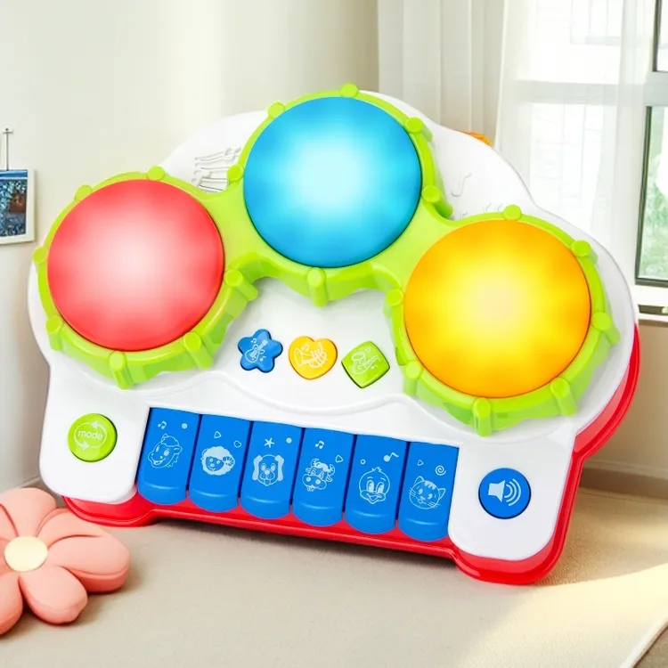趣味婴儿音乐鼓拍-仿真动物音效-早教益智音乐婴幼儿玩具琴礼物